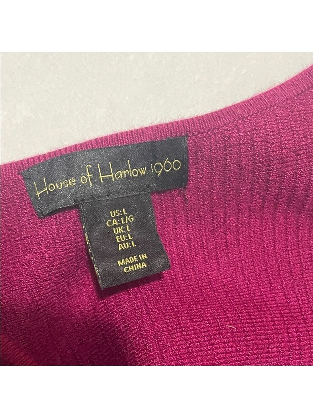 House of Harlow 1960 Luxe Ribbed Sleeveless Burgundy Dress Sz Large - Picture 7 of 9